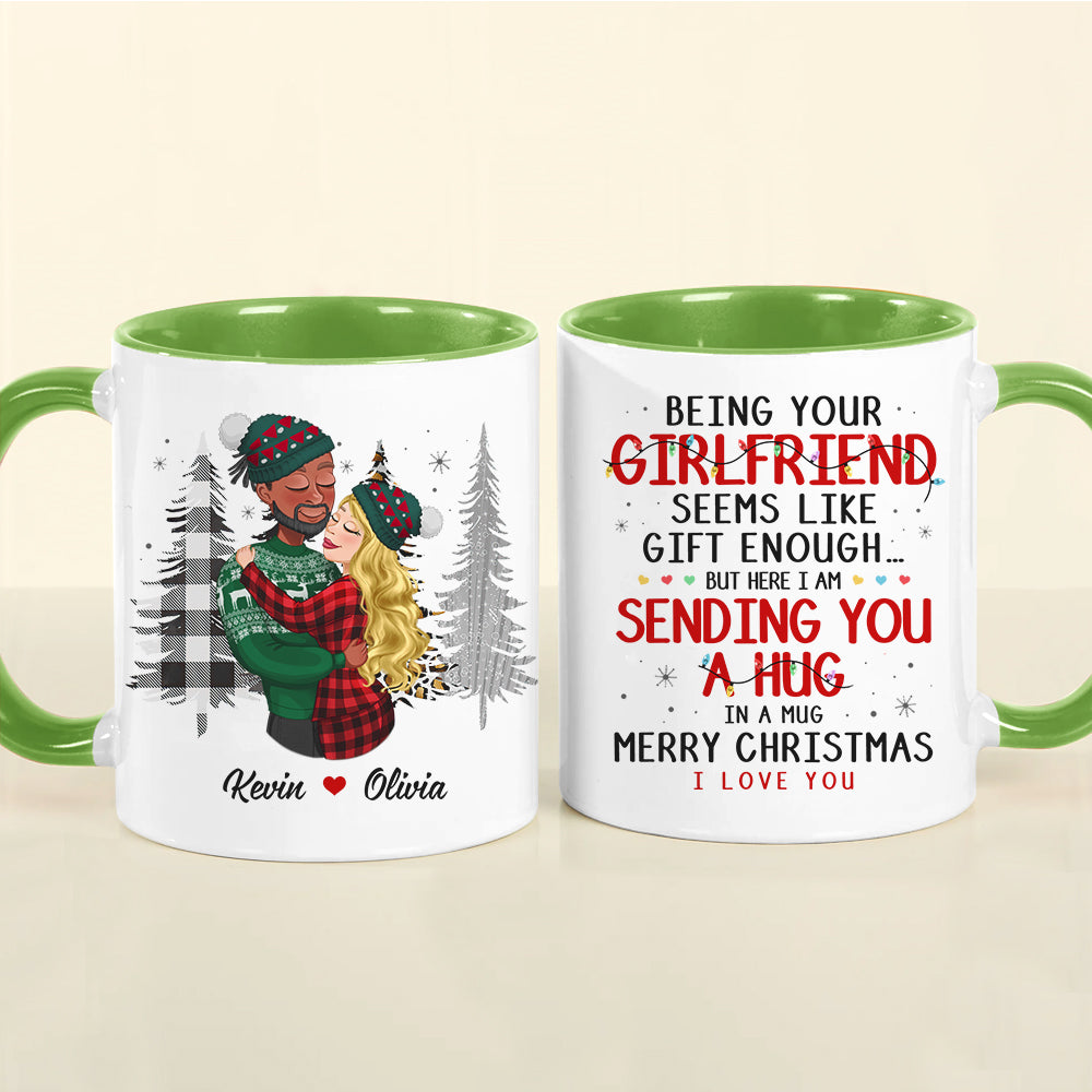 A Hug In A Mug - I Love You, Personalized Accent Mug, Gifts For Couple