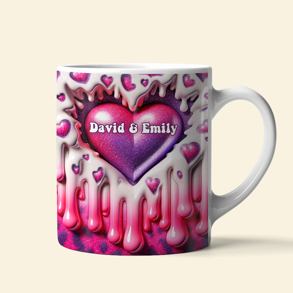 Personalized Gift For Couple Coffee Mug 3D Heart