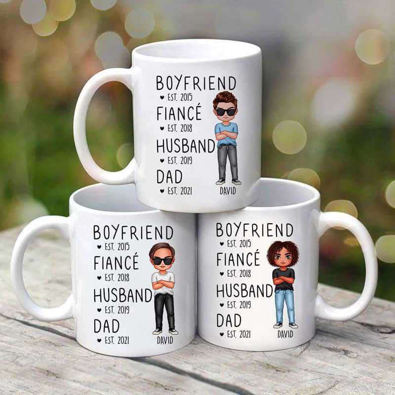 Boyfriend Fiance Husband Dad Established Doll Man Father's Day Gift Personalized Mug