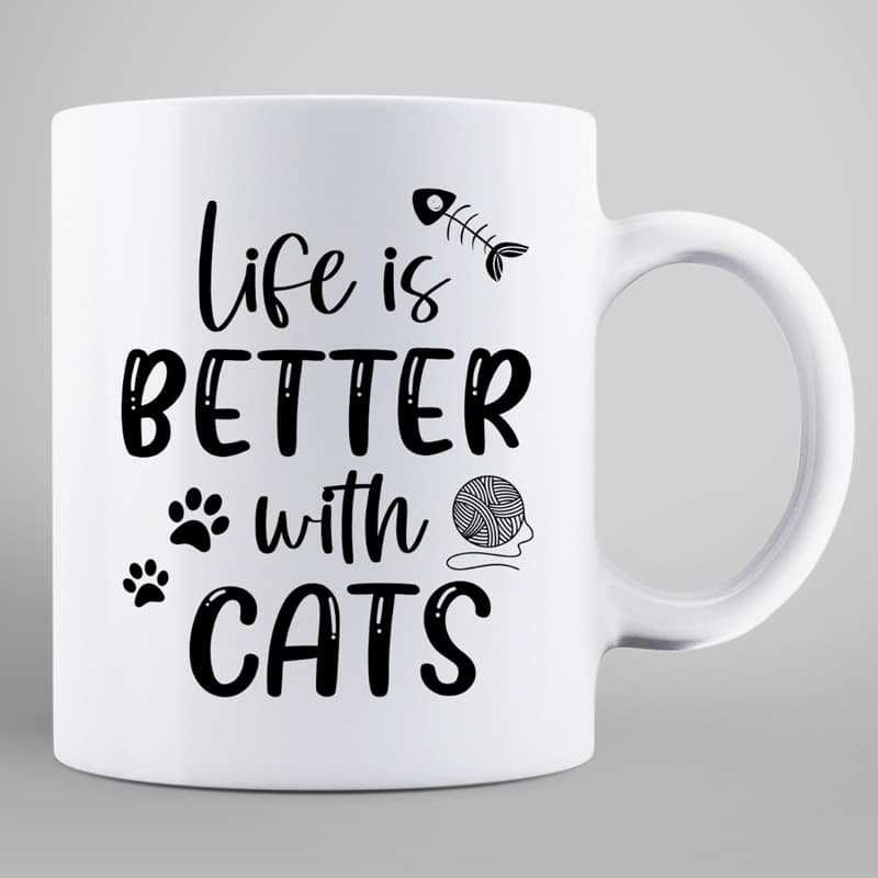Life Is Better With Cats Fluffy Cat Tower Personalized Mug