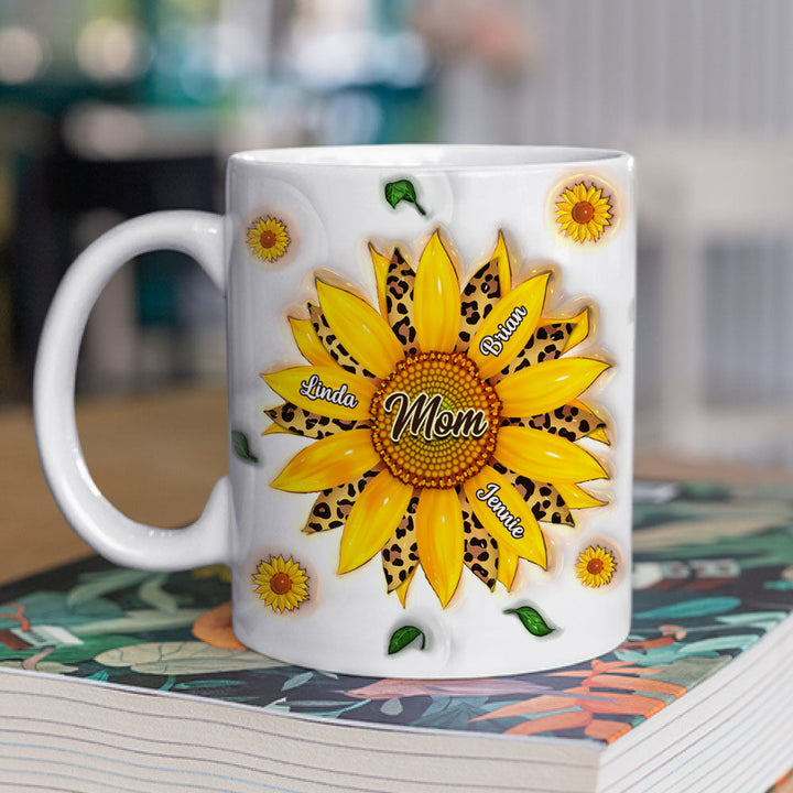 Nana Sunflower - Personalized 3D Inflated Effect Ceramic Mug - Gift For Mom, Grandma, Mother's Day NA94