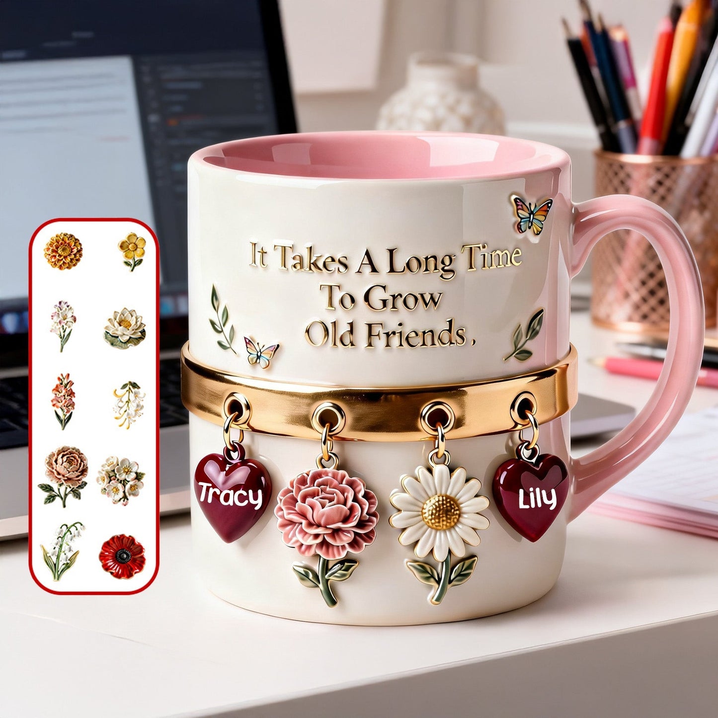 Birth Month Flowers Coffee Mug Personalized Gifts For Friends