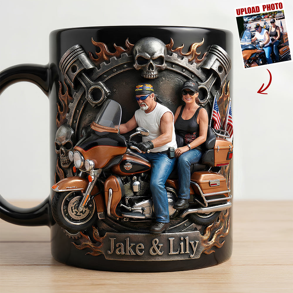Badass Skull Motorcycle Mug - Custom Photo Gifts For Motorcycle Lovers 01hudt170126