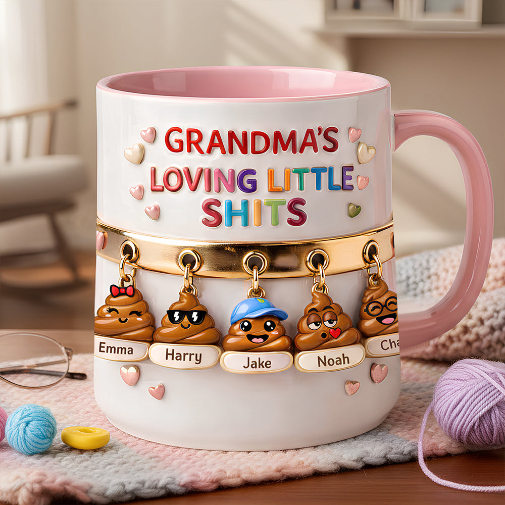 Loving Little Sh*ts Accent Mug - Personalized Gifts For Grandma 01HUDT090126