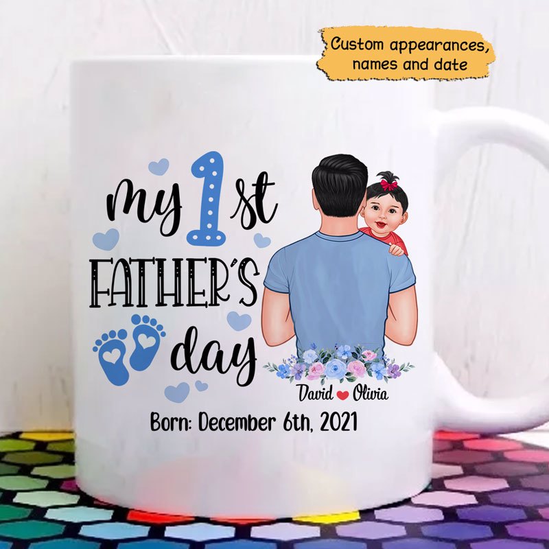 My First Father's Day New Dad Newborn Personalized Mug