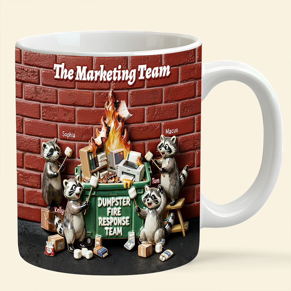 Fun Raccoon Dumpster Fire Response Team Mug, Personalized Gift For Coworker 02qhdt271125