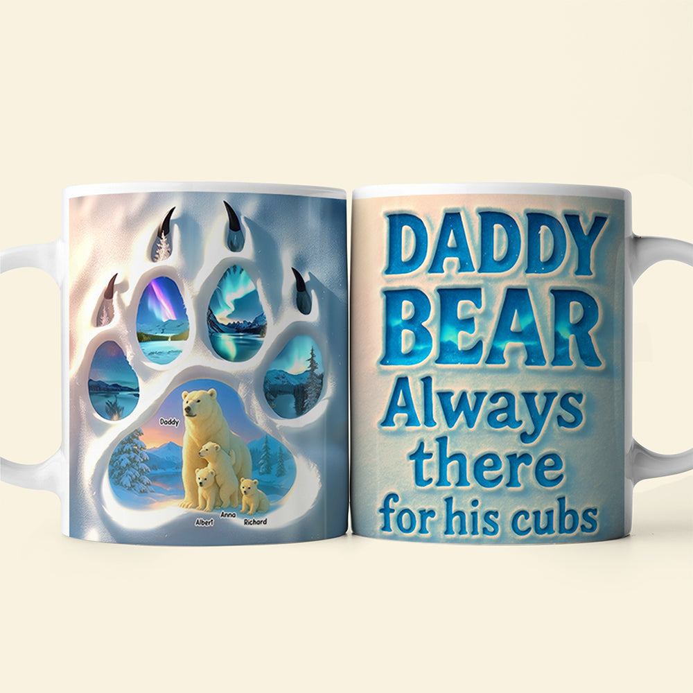 Ice Bear Dad Footprint Coffee Mug - Personalized Gifts For Dad 02qhqn190525