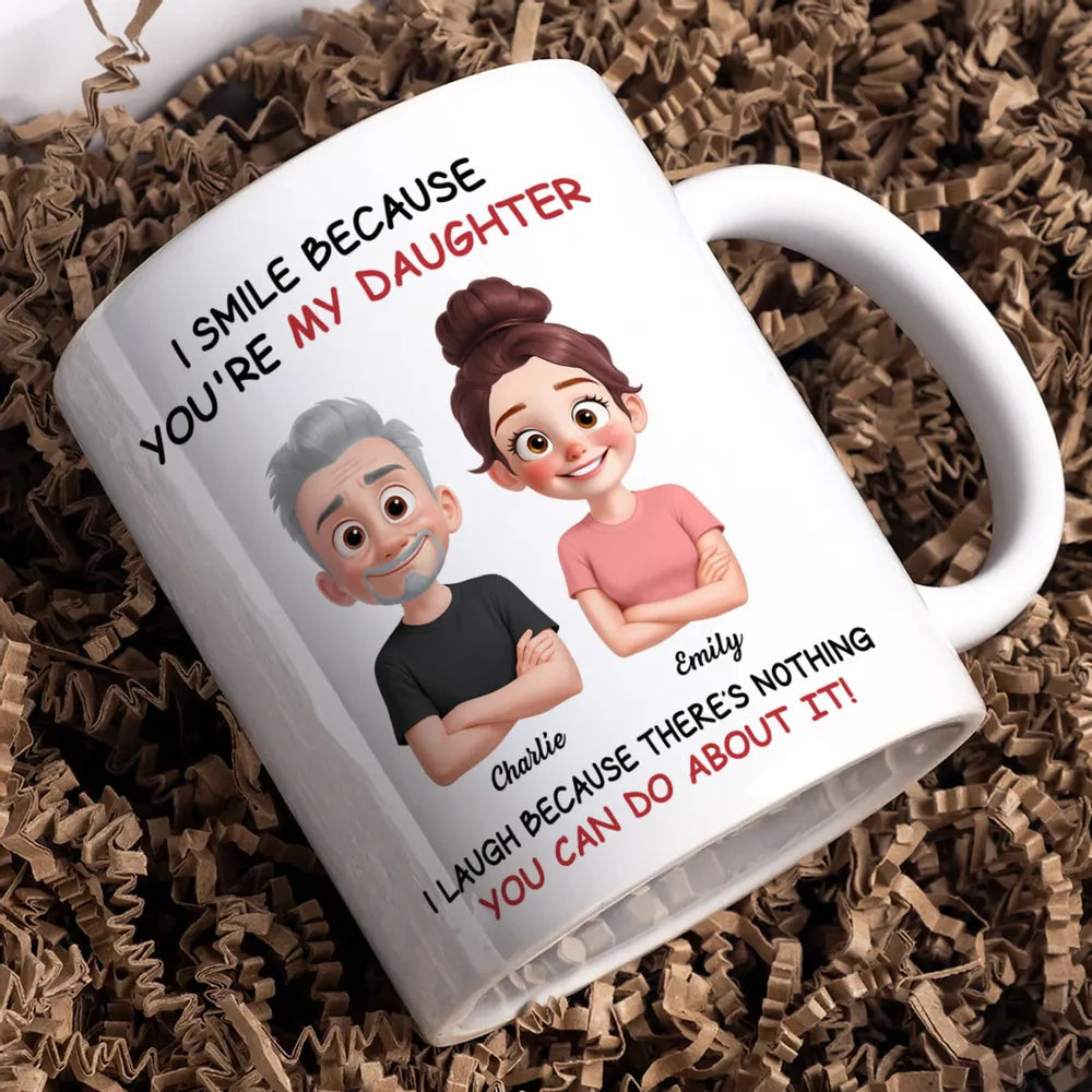 Funny Sibling White Ceramic Mug Personalized Brother & Sister Cartoon, Playful Quote, Creative Gift for Coworker or Family