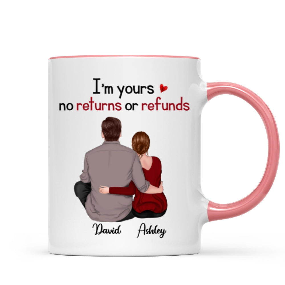 Back View Couple Sitting Anniversary Gift For Him Gift For Her Personalized Mug