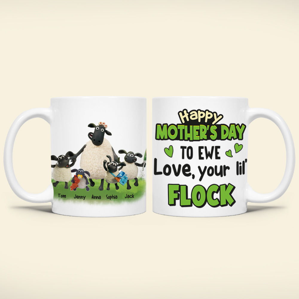 Personalized Gifts For Mom Coffee Mug Happy Mother's Day To Ewe Love, Your Lil' Flock 05qhtn150324