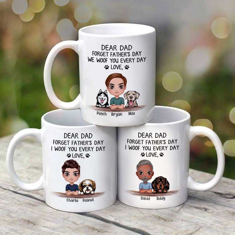 Dear Dog Dad Forget Father's Day Gift Doll Style Personalized Mug