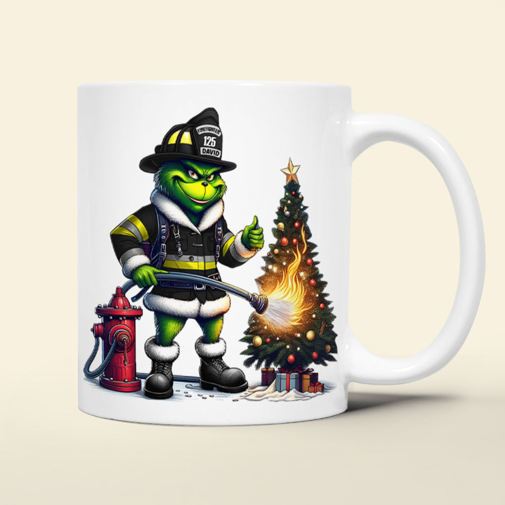 Personalized Gifts For Firefighter Mug, How The Firefighter Saved Christmas 05QHTN011124