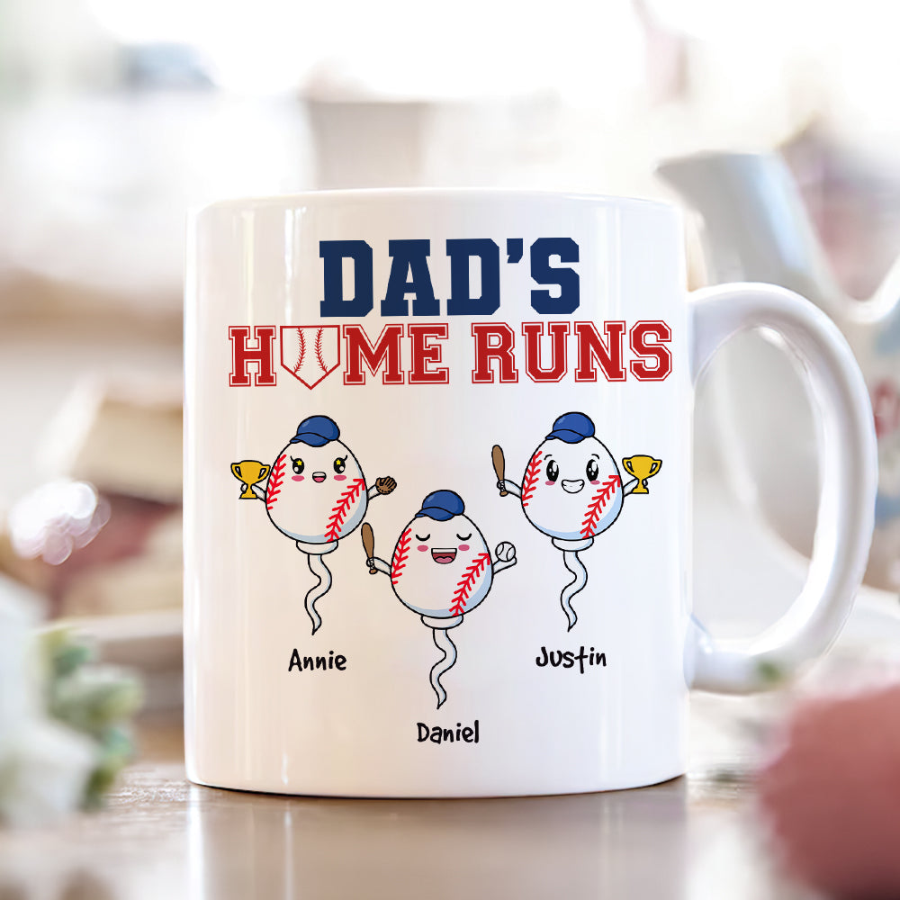 Personalized Gift For Dad Mug Dad's Home Runs