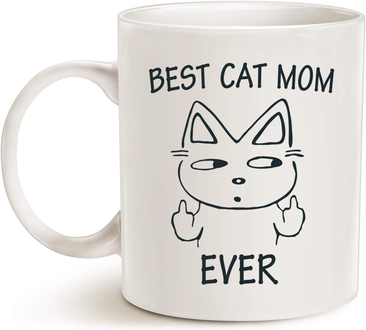 Best Cat Mom Ever Coffee Mug Funny Gift for Cat Mom from Daughter Son Kids, Mothers Day Birthday Gift