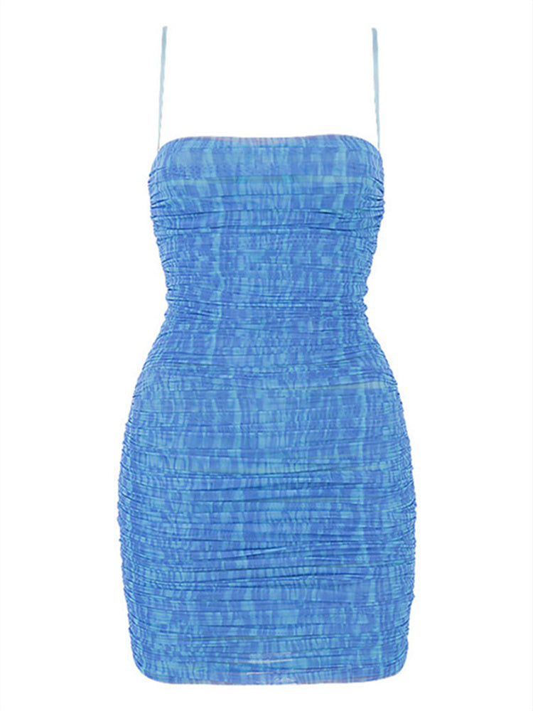 Euphoria Cassie Outfit Ruched Mesh Mini Dress