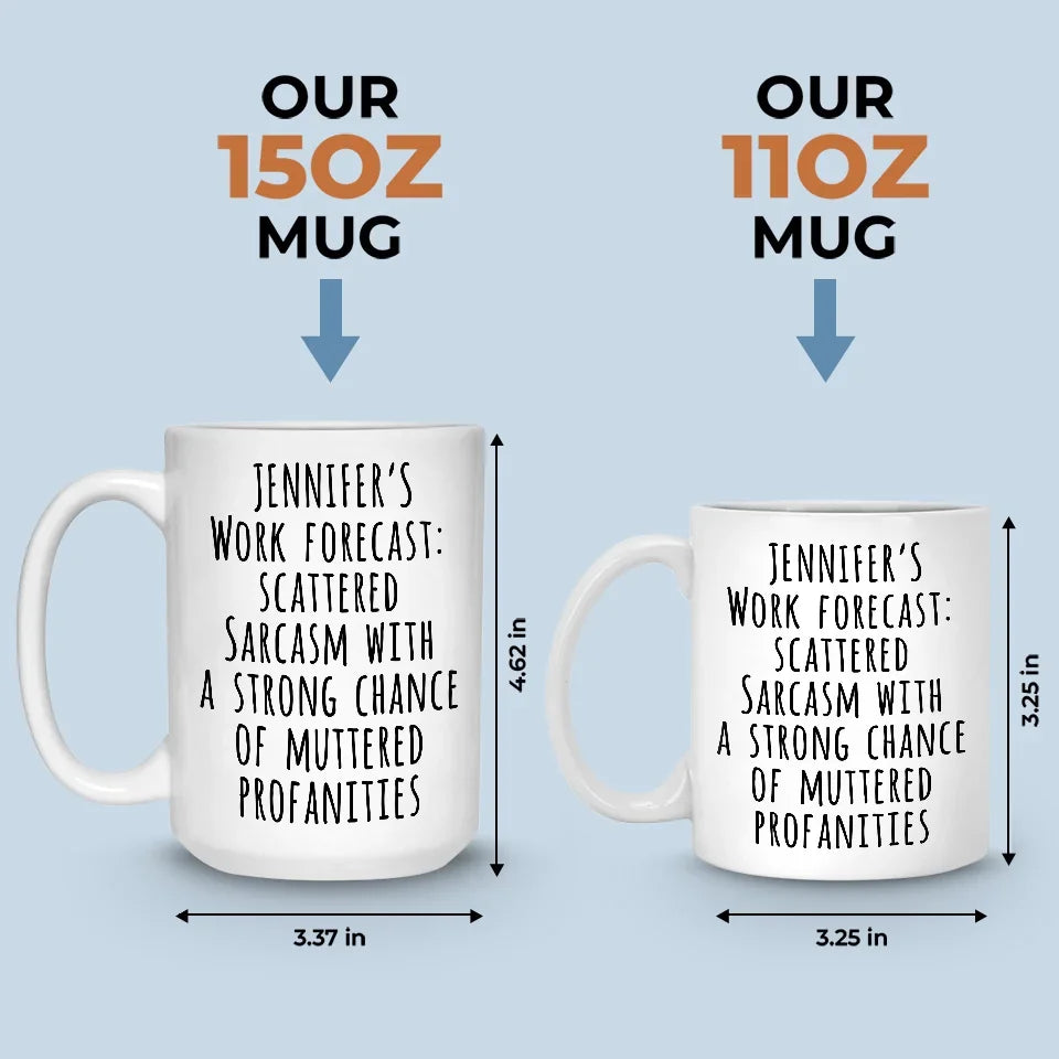 My Work Forecast - Coworker Personalized Custom Mug - Christmas Gift For Coworkers, Work Friends, Colleagues