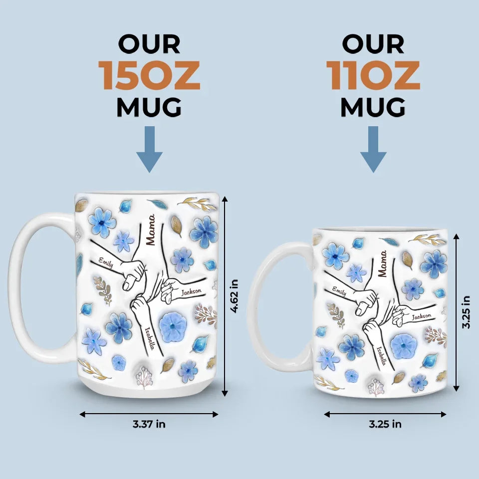 Little Hands, Big Love - Family Personalized Custom 3D Inflated Effect Printed Mug - Christmas Gift For Mom, Grandma