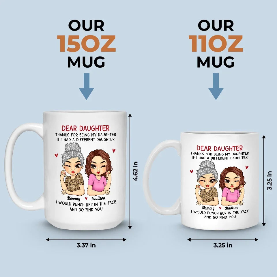 A Daughter Is A Reflection Of Her Mother's Love - Family Personalized Custom Mug - Gift For Mom, Daughter