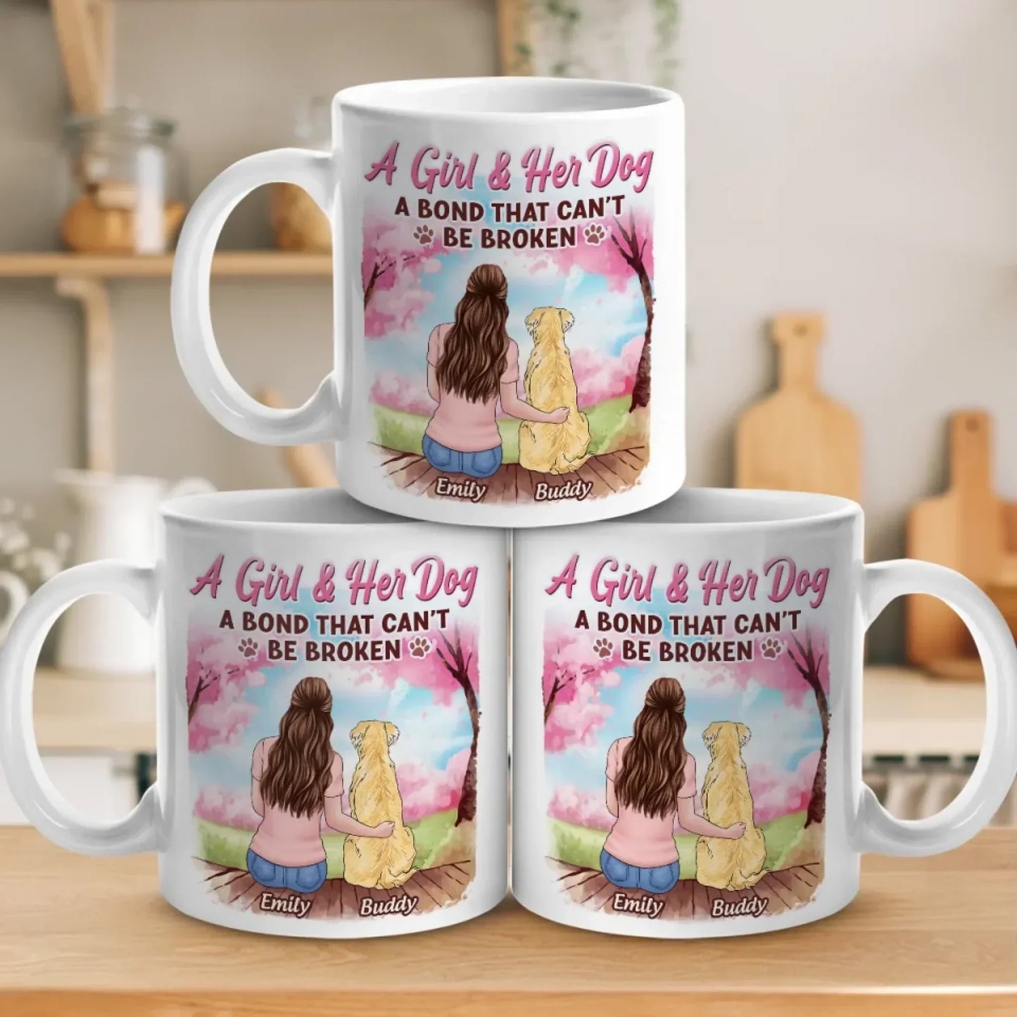 Fur-Ever Connected - Dog Personalized Custom Mug - Mother's Day, Gift For Pet Owners, Pet Lovers