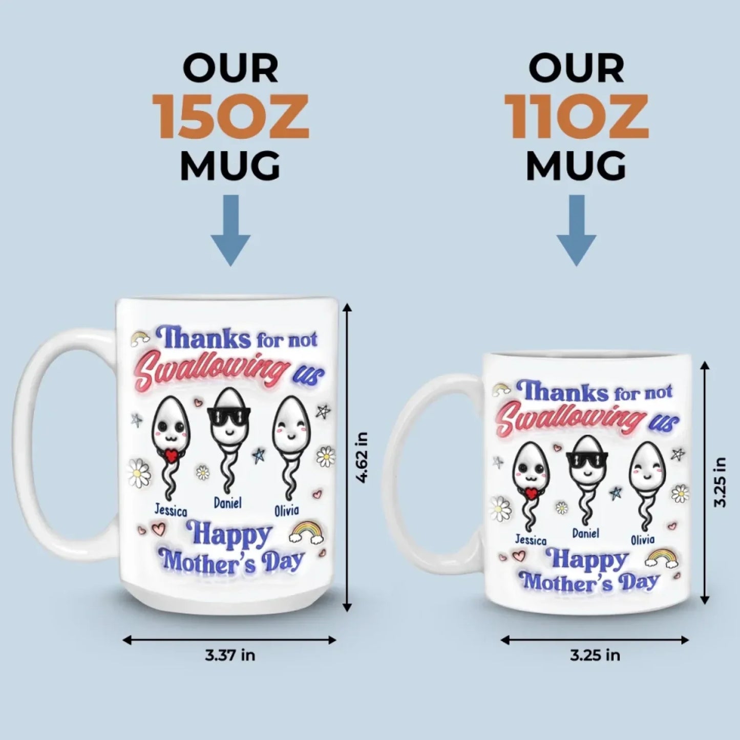 You Really Took One For The Team - Family Personalized Custom 3D Inflated Effect Printed Mug - Mother's Day, Gift For Mom