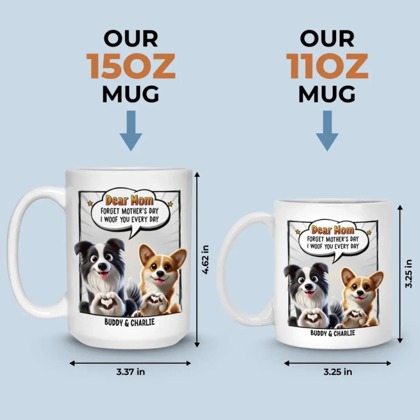 I Woof You More Than Treats, Mom - Dog Personalized Custom Mug - Mother's Day, Gift For Pet Owners, Pet Lovers