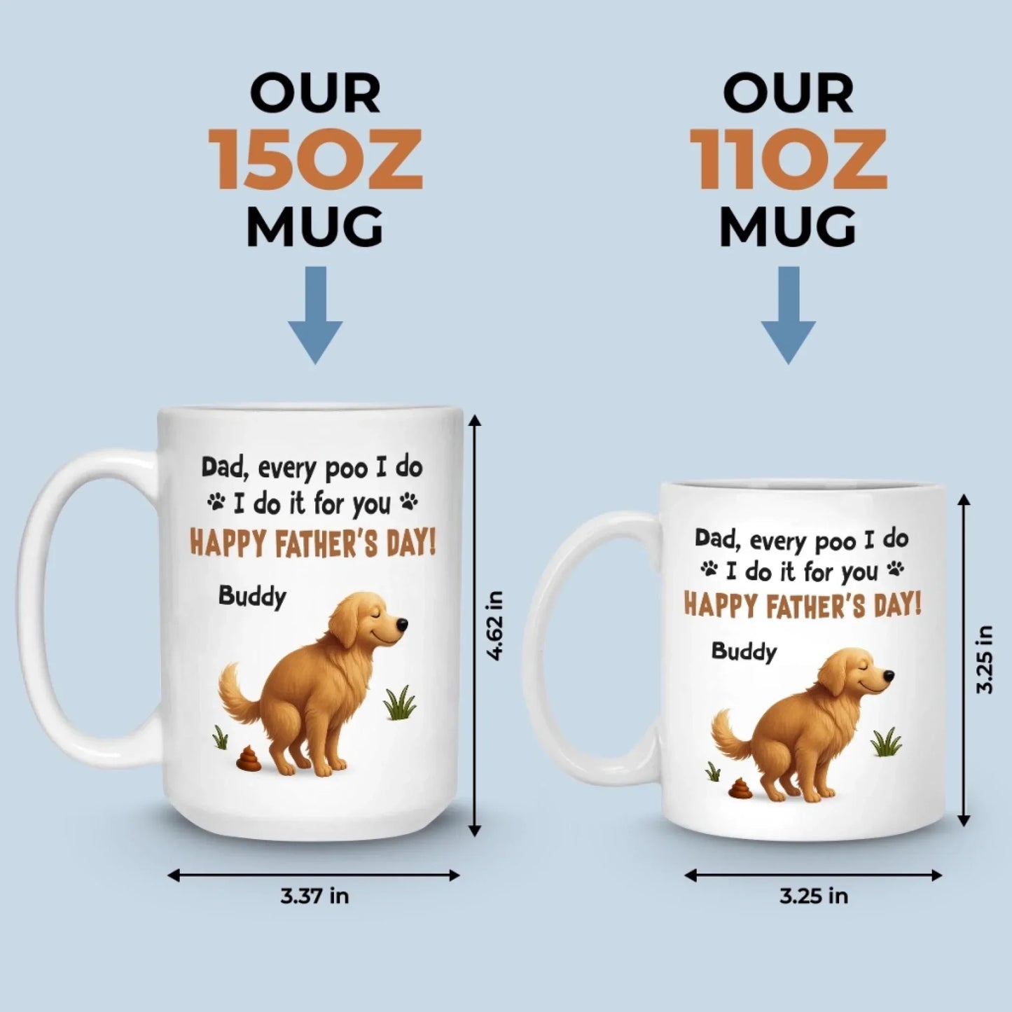 Behind Every Poo, There's A Proud Fur Dad - Dog Personalized Custom Mug - Father's Day, Gift For Pet Owners, Pet Lovers