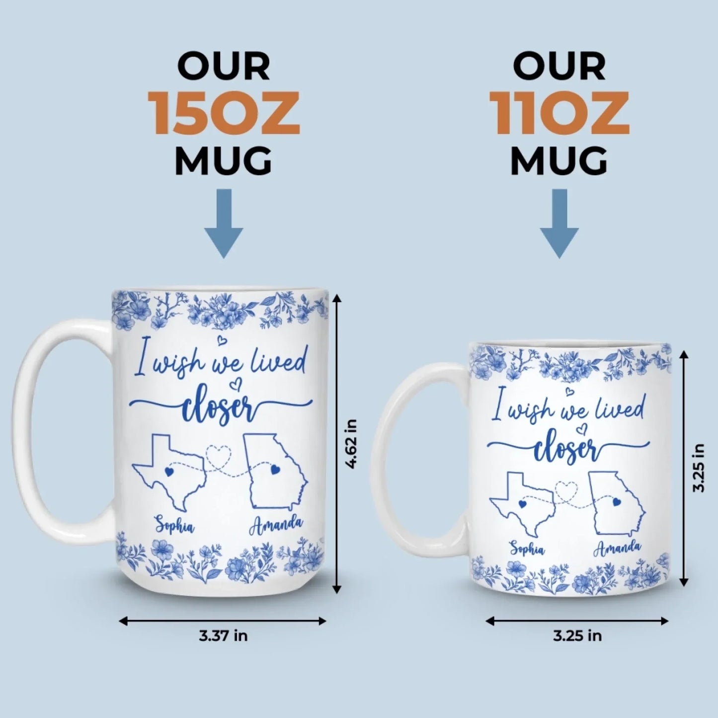 Custom Mug - Personalized Best Friend Birthday Gifts For Women - Distance Means So Little To The Heart