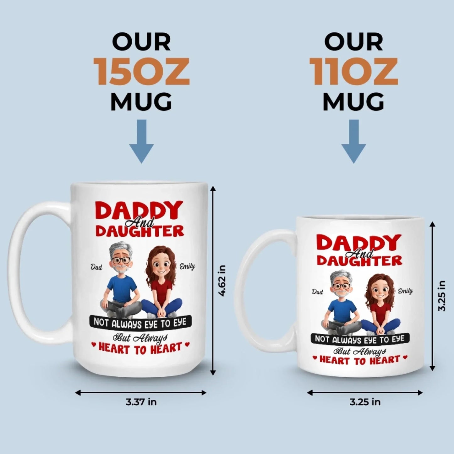Custom Mug - Personalized Birthday Gifts For Dad, Daughter - A Bond Time Can't Break