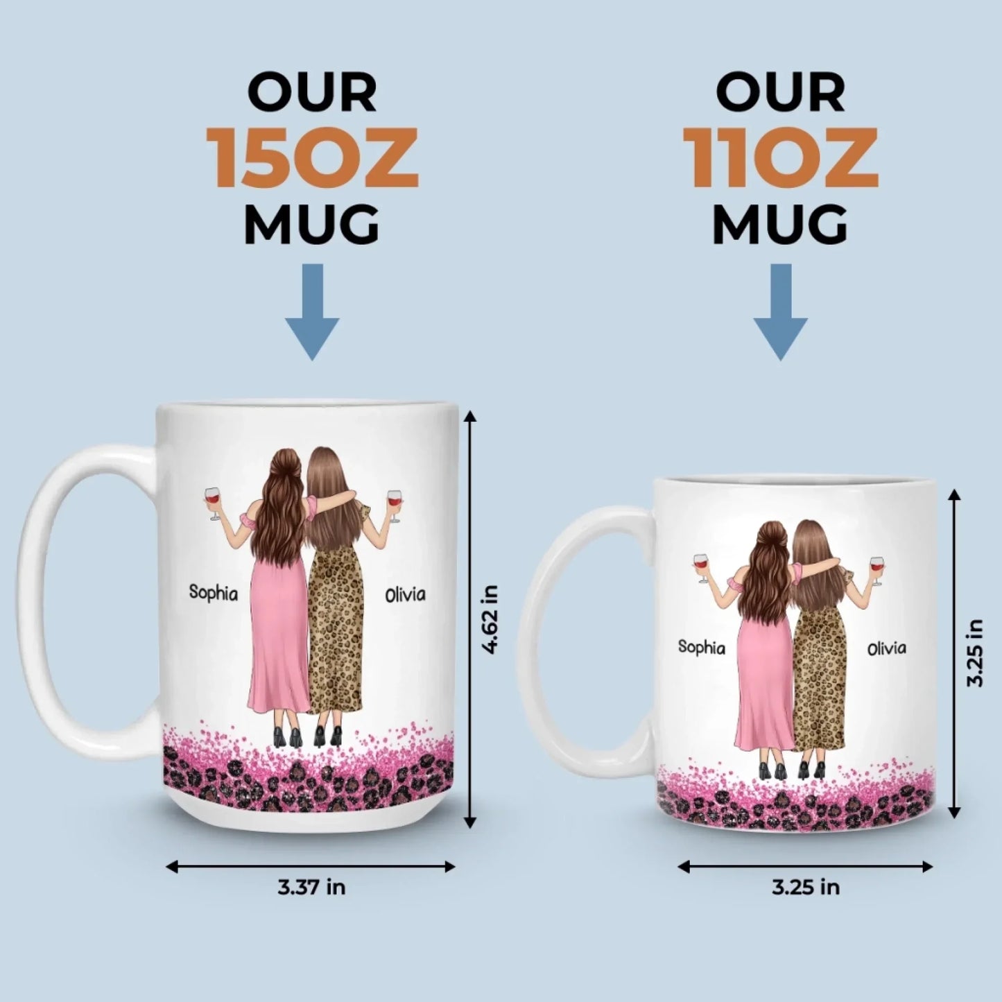 Custom Mug - Personalized Best Friend Christmas Birthday Gifts For Women, Besties, Sisters, BFF - Life Is Better With Besties