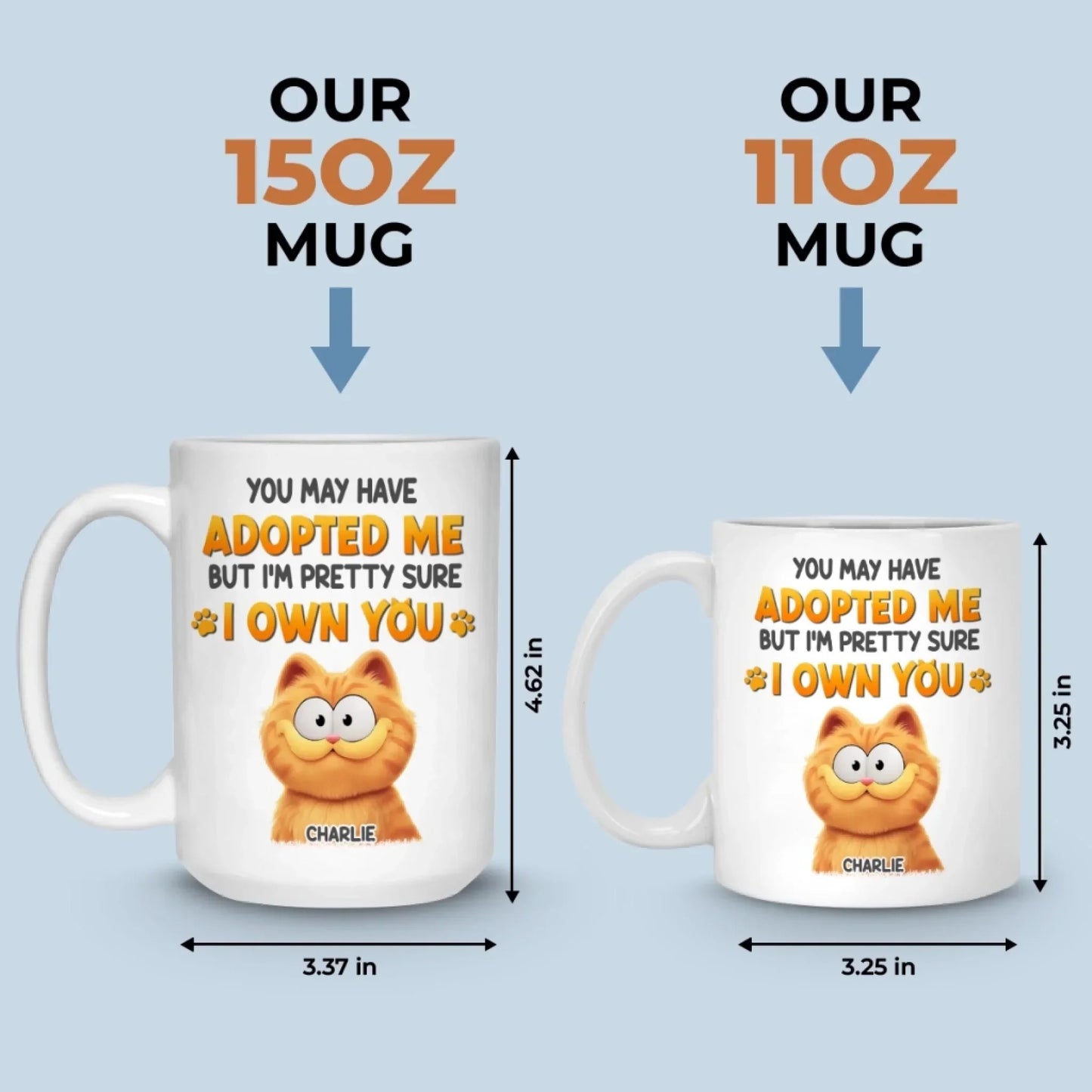 Custom Mug - Personalized Birthday Gifts For Cat Lovers, Cat Mom And Dad - Owned By My Cat