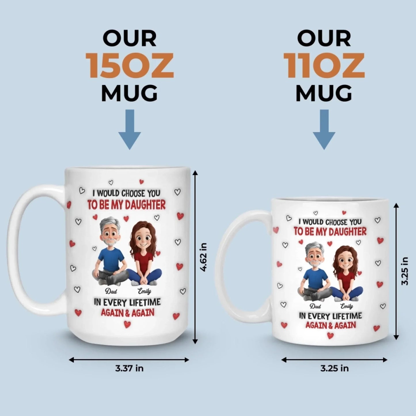 Custom Mug - Personalized Birthday Gifts For Mom, Dad, Daughter - My Daughter My Forever Love