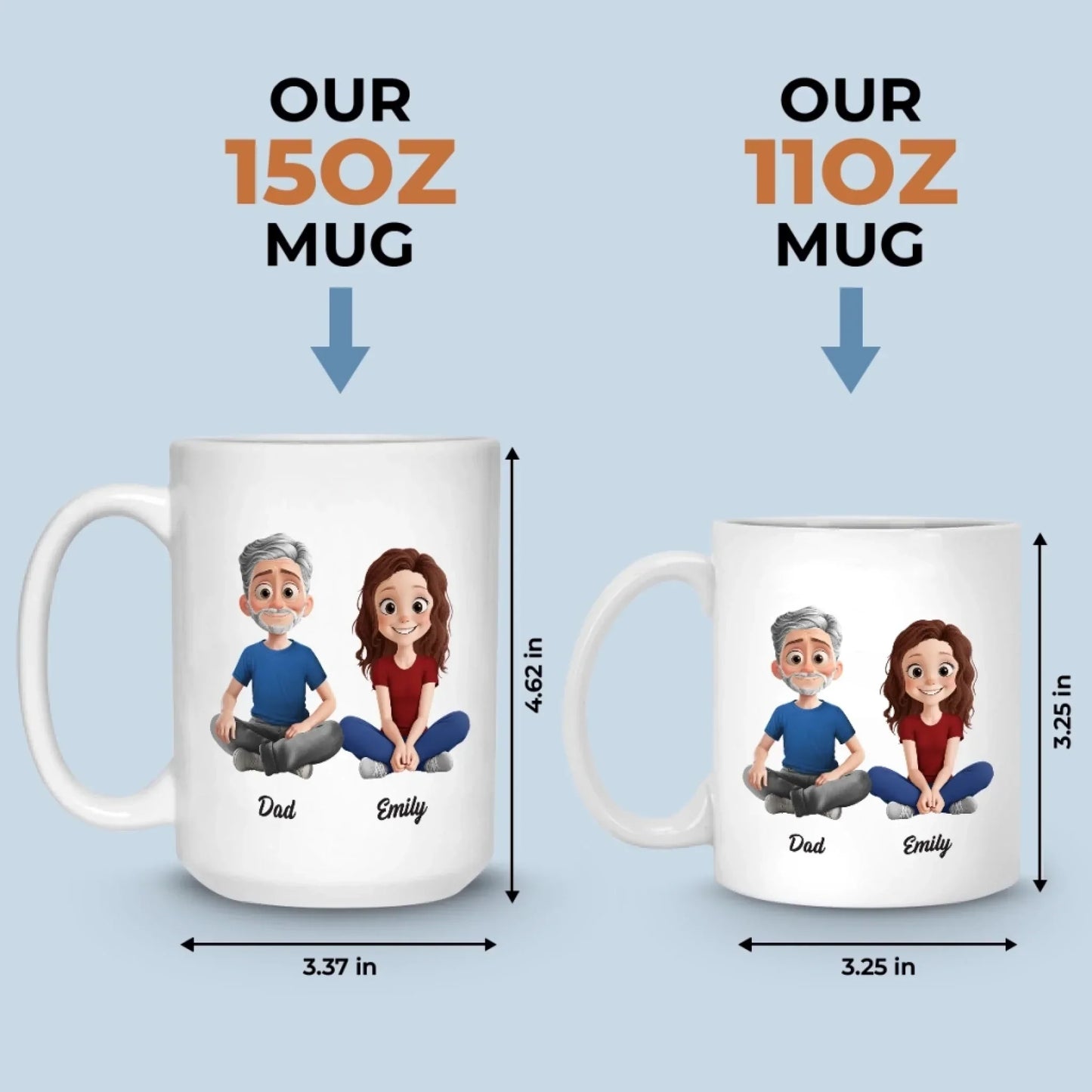 Custom Mug - Personalized Birthday Gifts For Dad, Daughter, Son - A Father Love Guides The Way
