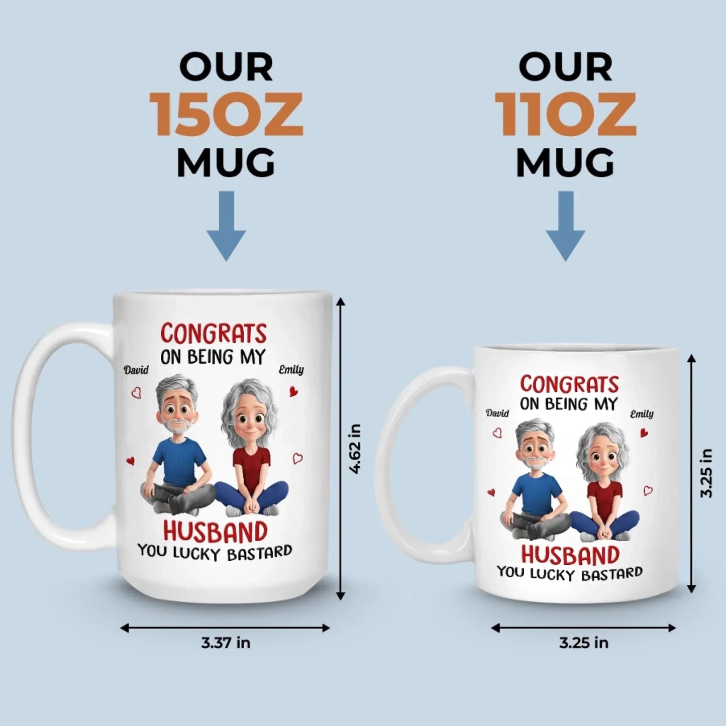 Custom Mug - Personalized Anniversary Wedding Gifts For Husband And Wife, Him And Her - Lucky To Have Me