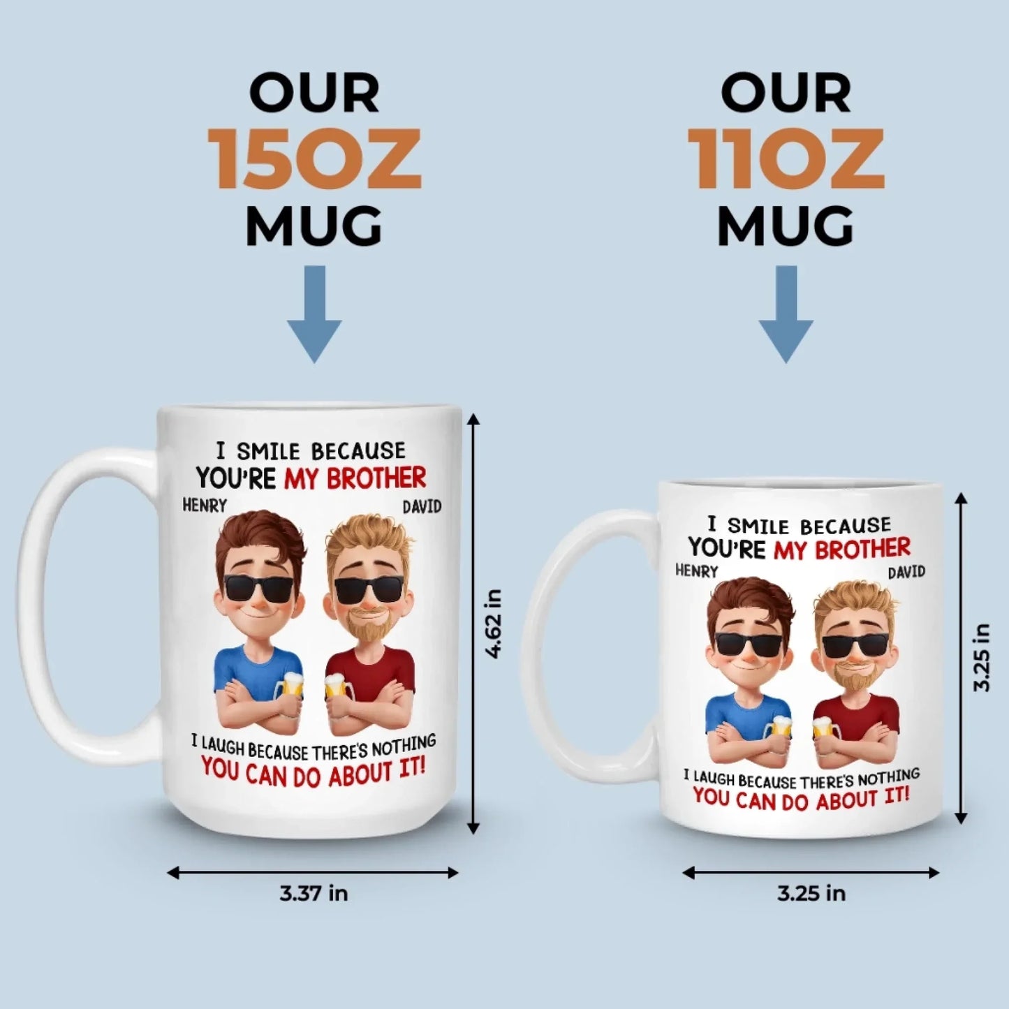 Custom Mug - Personalized Birthday Gifts For Brother - Strong Bond Always