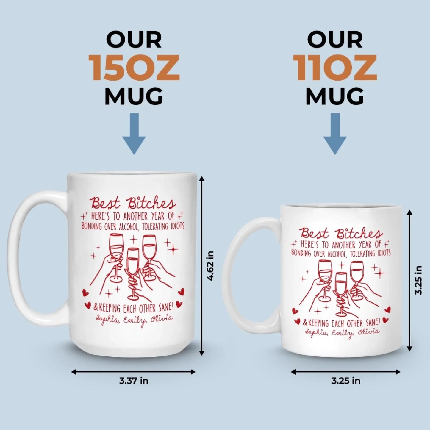 Custom Mug - Personalized Best Friend Birthday Gifts For Women, Besties, Sisters, BFF - Soul Talks Daily