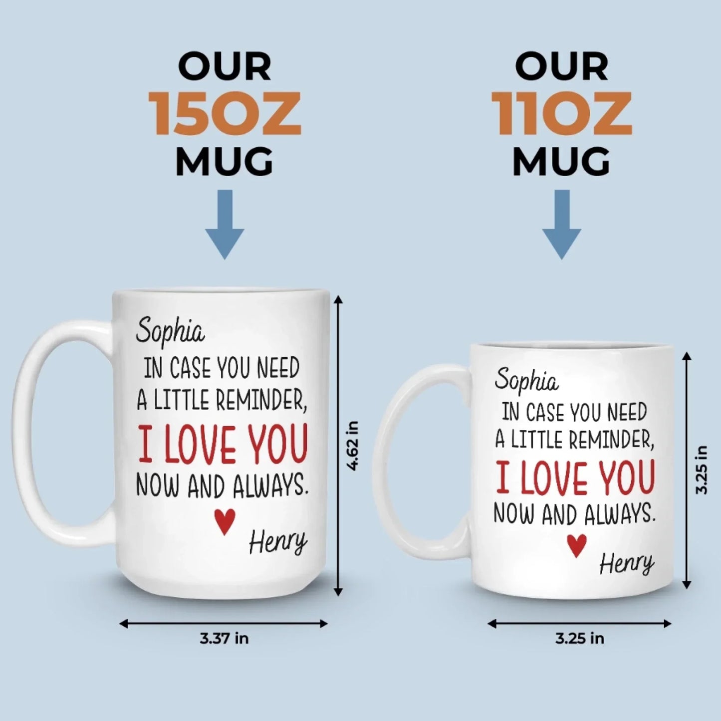 Custom Mug - Personalized Anniversary Christmas Wedding Gifts For Husband And Wife, Him And Her - You're My Everyday Forever