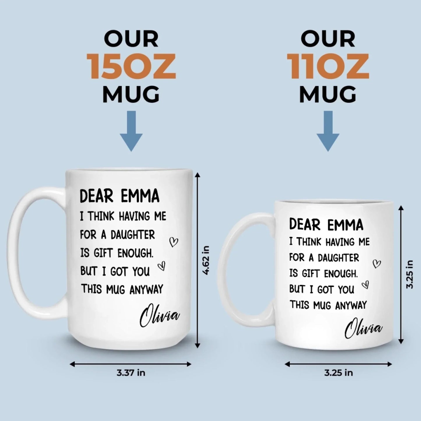 Custom Mug - Personalized Birthday Gifts For Mom, Dad - You Make My World Better