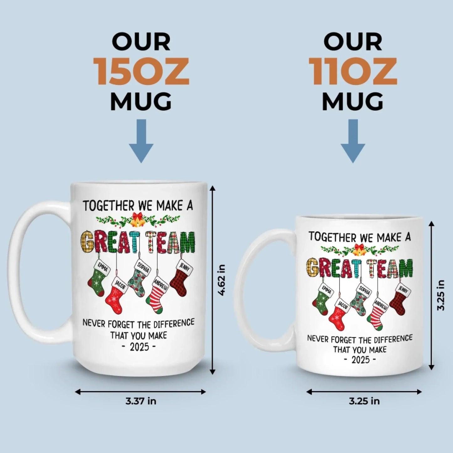 Custom Mug - Personalized Christmas Birthday Gifts For Coworker, Work Bestie - Stay Positive To Work Hard