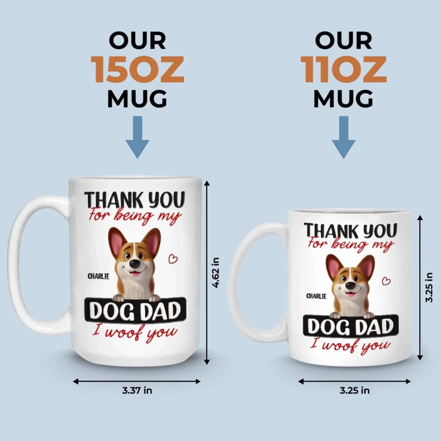 Custom Mug - Personalized Birthday Gifts For Dog Lovers, Dog Dad And Mom - Happy Pup, Happy Life