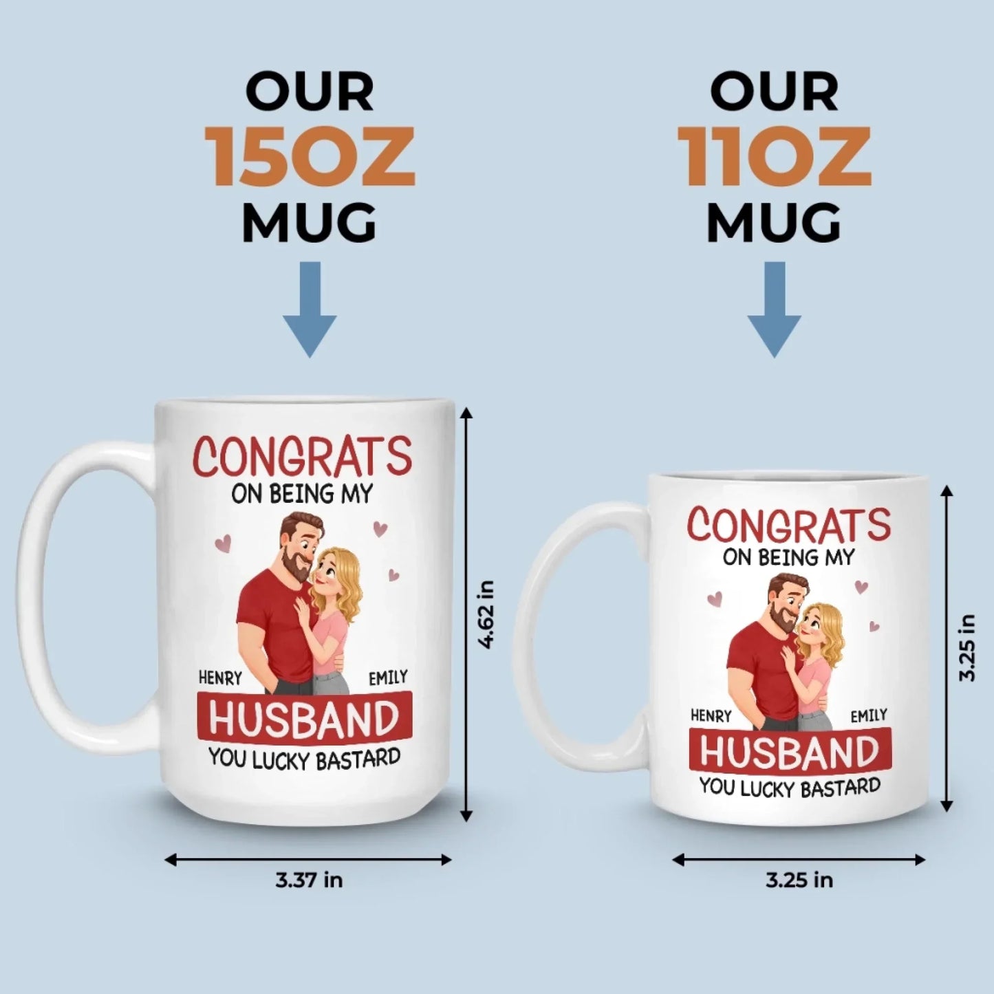 Custom Mug - Personalized Anniversary Wedding Gifts For Husband And Wife, Him And Her - Once Upon A Lifetime