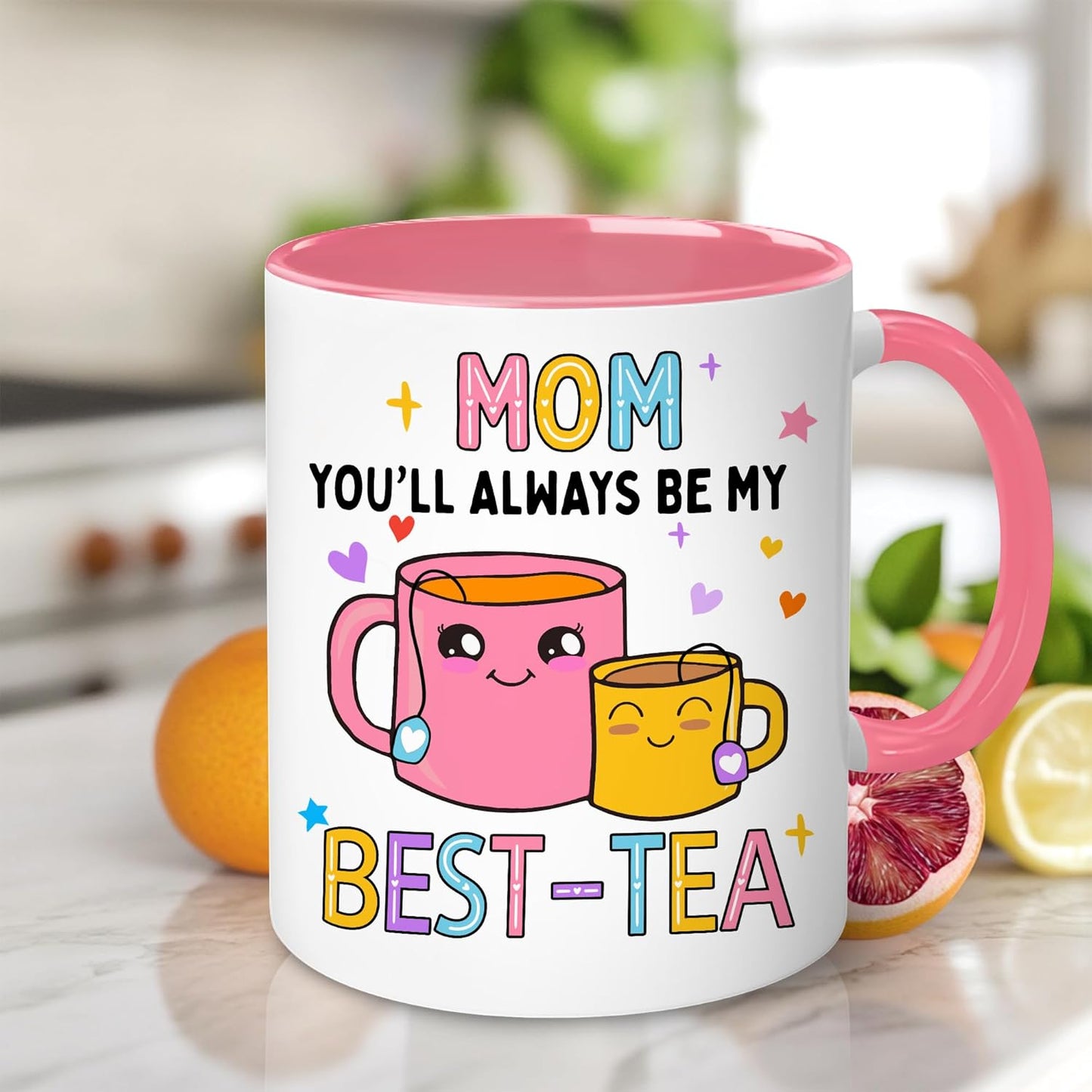 Mom Best Tea Coffee Mug Gift for Mom from Daughter Son Kids Husband, Birthday Mother's Day Christmas Gift