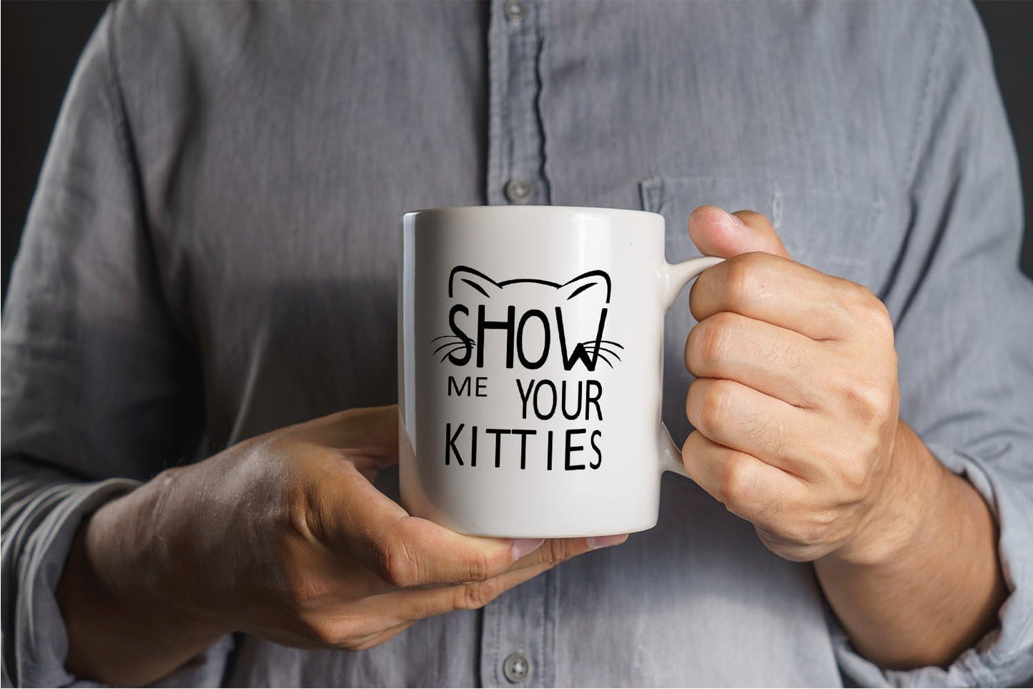 Show Me Your Kitties Coffee Mug Funny Cat Lover Gift for Cat Mom Women Friend Coworker