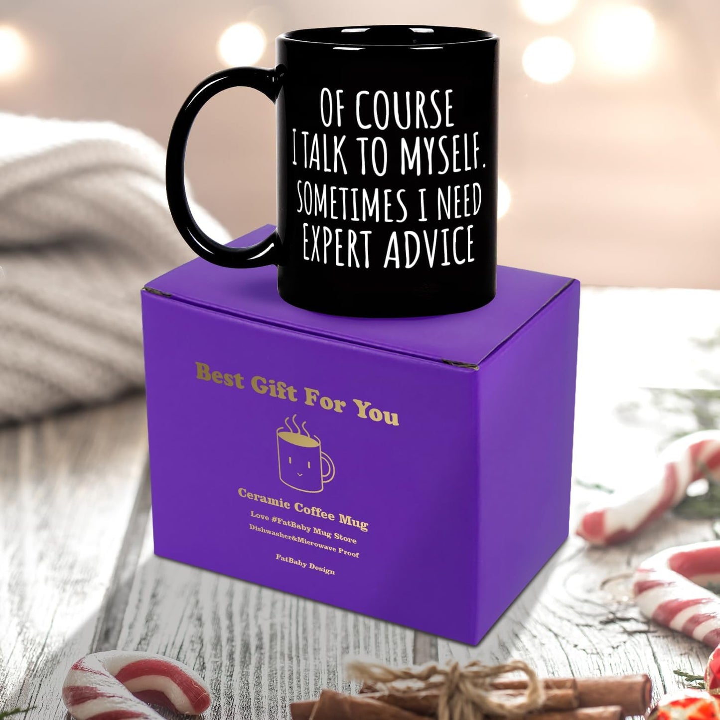 Of Course I Talk To Myself Funny Coffee Mug, Sarcastic Office Humor Gift for Coworker Friend, Birthday Christmas Gift
