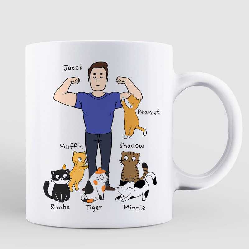 Roses Are Red Standing Cat Dad Father's Day Gift Personalized Mug