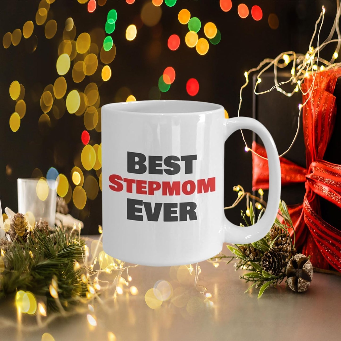 Best Stepmom Ever Coffee Mug Appreciation Gift for Stepmother, Gift for Stepmom from Stepdaughter Stepson Kids Husband, Birthday Mothers Day Christmas Gift