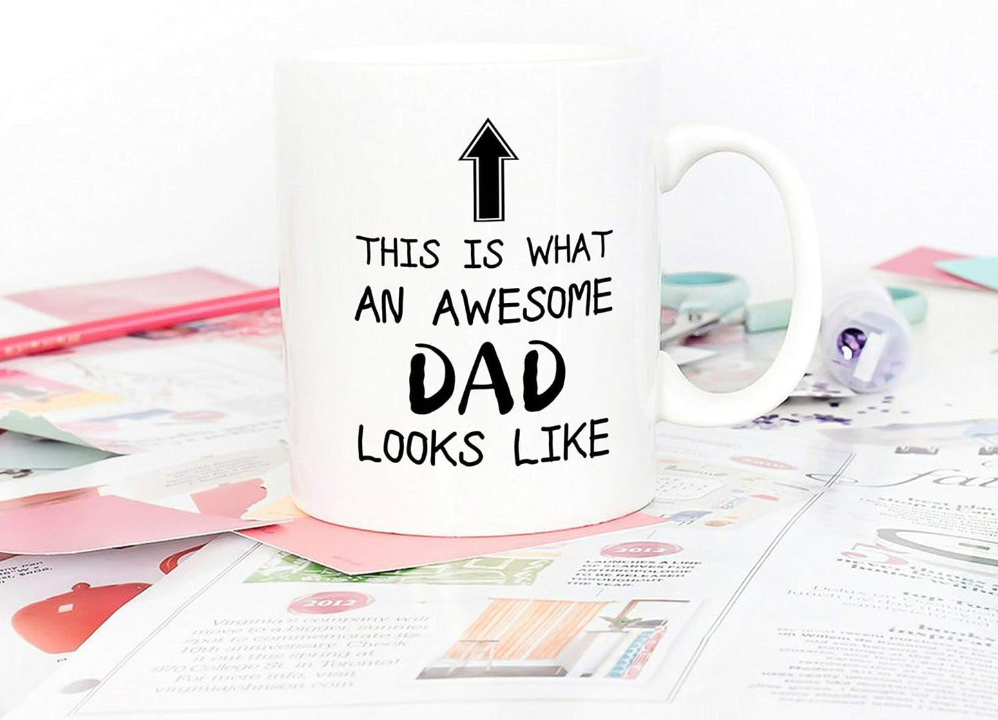 This Is What an Awesome Dad Looks Like Coffee Mug Funny Gift for Dad from Daughter Son Kids