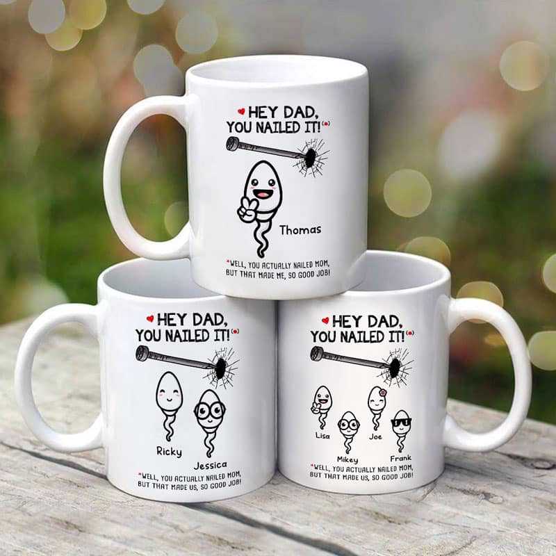 Hey Dad You Nailed It Little Cute Kids Father's Day Gift Personalized Mug