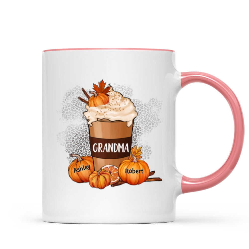 Grandma Mom Pumpkin Spice Latte Personalized Mug