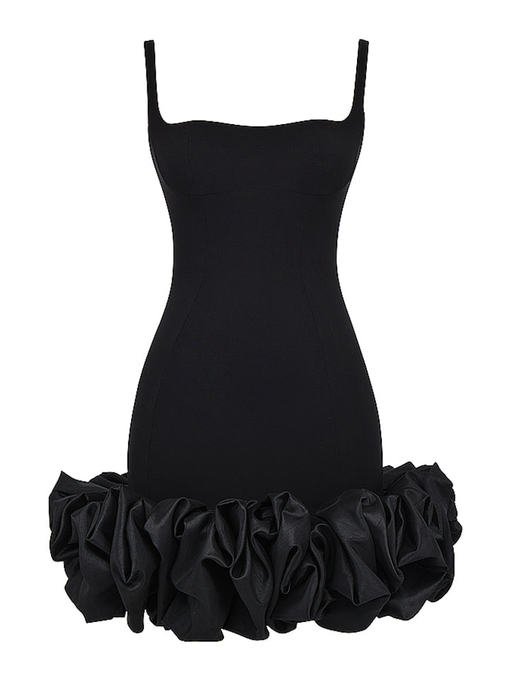 Elegant Sleeveless Ruffle Hem Mini Dress