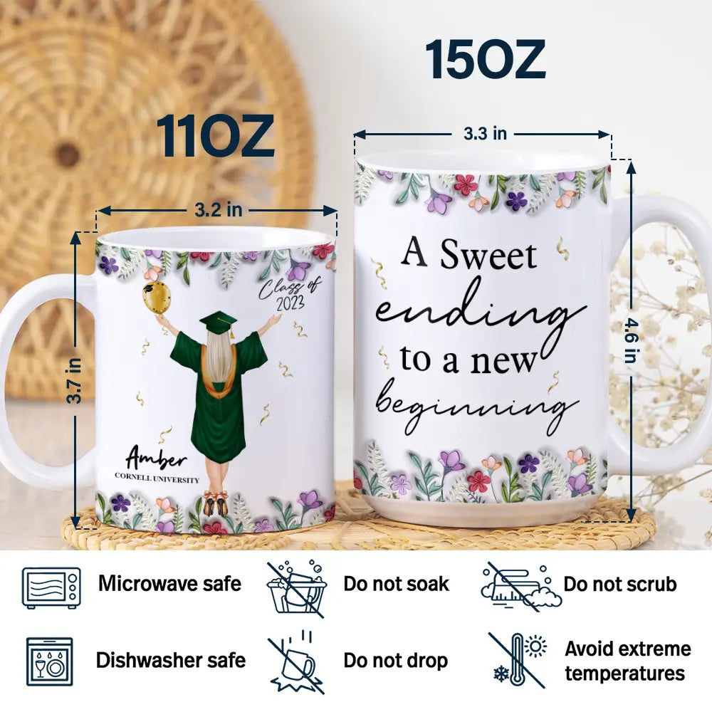 She Believed She Could So She Did - 3D Inflated Effect Printed Mug, Personalized White Edge-to-Edge Mug